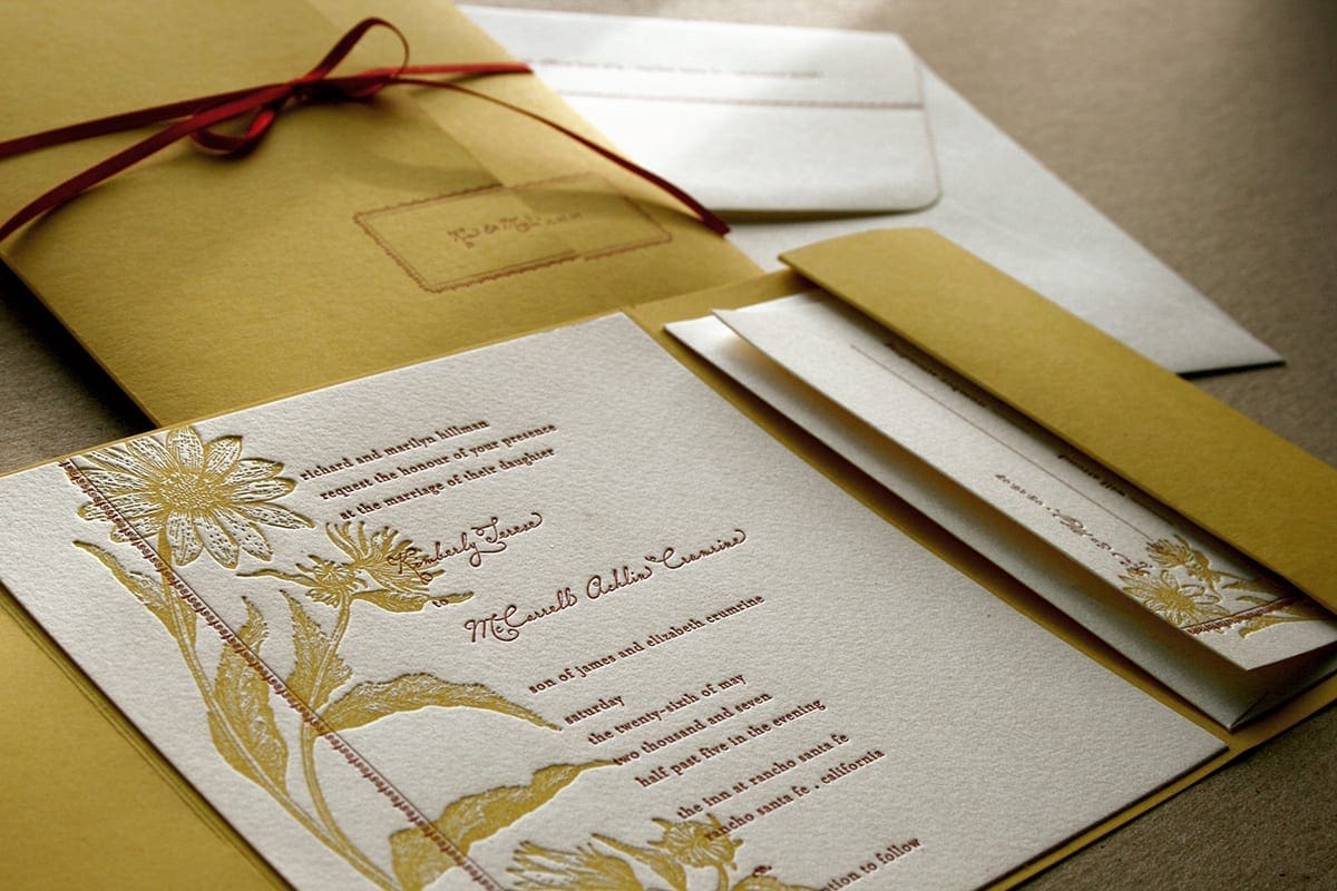 Girasol Letterpress Wedding Invitation by Clo Mor Press