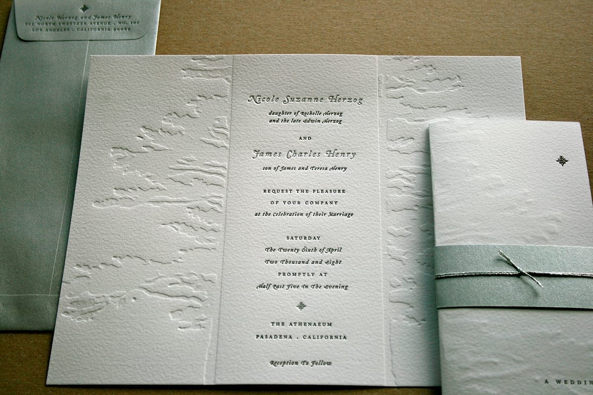 Sylvan Letterpress Wedding Invitation by Clo Mor Press